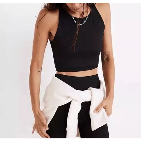 Madewell MWL Form Racerback Crop Top neutral tan beige xs - Picture 4 of 12